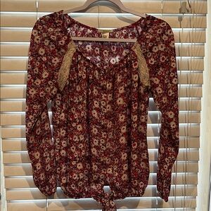 Self Esteem Red Floral Blouse